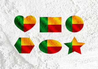 Poster - Benin flag themes idea design  on wall texture background