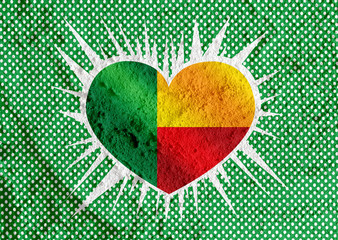 Poster - Benin flag themes idea design  on wall texture background