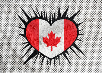 Fototapete - flag of Canada themes idea design on wall texture background