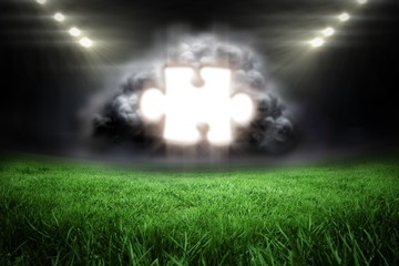 Aufkleber - Composite image of jigsaw piece in grey cloud