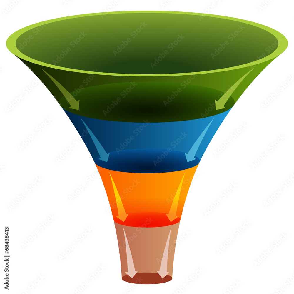 3d Layered Funnel Chart Stock Vector | Adobe Stock
