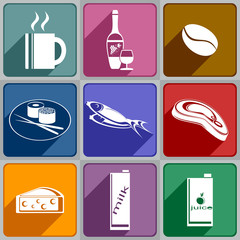 Icons of food and drinks