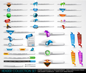 Big collection of headers and footers for your websites
