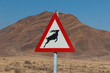 Roadsign antelope crossing in africa