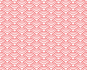 Wall Mural - red wave pattern