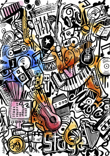 Fototapeta do kuchni Stage Doodle