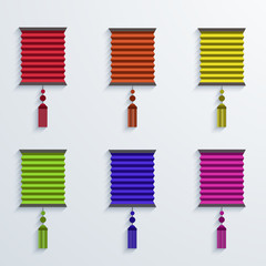 Wall Mural - vector modern chinese paper lantern set