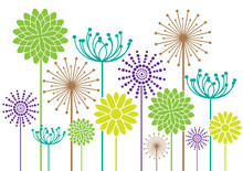 Color Vector Flowers Background