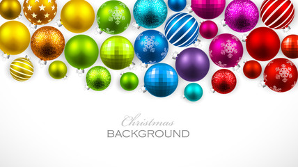 Wall Mural - Christmas colored balls