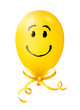 Smiley Luftballon mit Schleife - Gelb