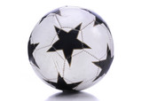 Fototapeta  - Old soccer ball on white