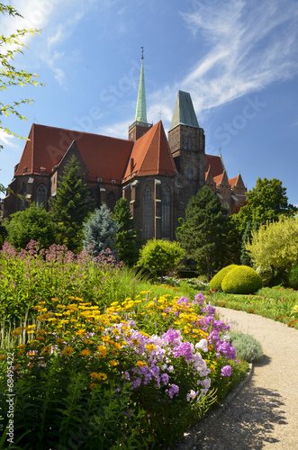 Obraz w ramie Old cathedral in Wroclaw, Ostrow Tumski