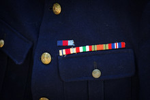 Royal Marine Medal Ribbons On Blue R.M. Uniform