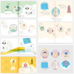 Wall Mural - Collection:Set of Brochure template with concept icons