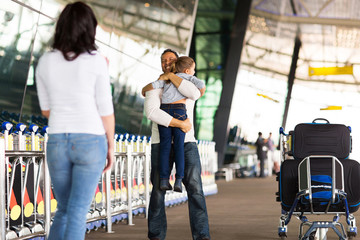 Wall Mural - family reunion at airport