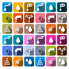 Wall Mural - Vector Water Symbols - Icons Set