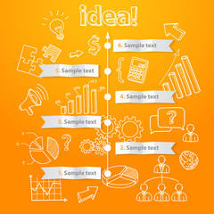 Process of idea generation, business illustration, vector