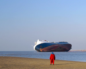 beached ship