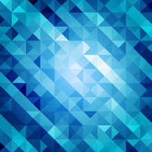  Ocean Blue Retro Style Geometric Pattern
