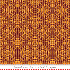 Aufkleber - Vintage seamless wallpaper pattern background.