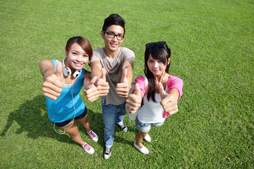 Sticker - happy students in campus