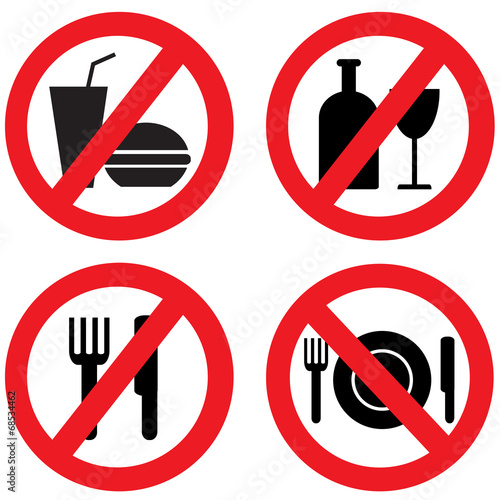 No Food Sign Stock Vector | Adobe Stock