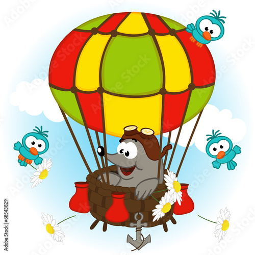 Obraz w ramie mole in balloon - vector illustration, eps