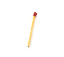 close-up of a red match isolated on a white