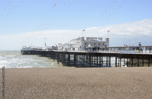 Plakat na papierze fotorealistycznym Molo w Brighton i plaża. 