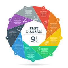 Wall Mural - Colorfull flat shutter diagram vector business presentation