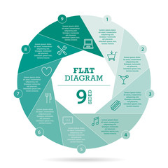 Canvas Print - Flat shutter diagram vector template business presentation