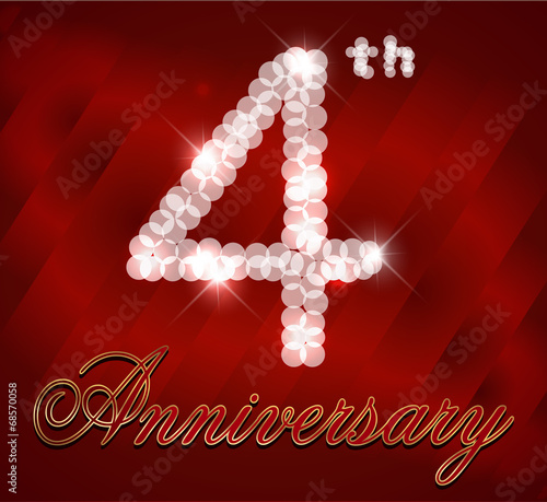 4 Year Happy Birthday Card 4th Anniversary Sparkles Buy This