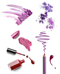 Wall Mural - make up beauty lipstick nail polish liquid powder mascara pencil