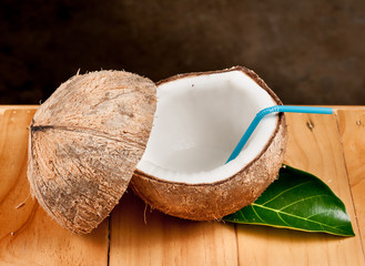 Wall Mural - coconut on wood