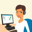 Female call centre operator