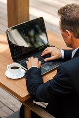 Wall Mural - Businessman working outdoors.