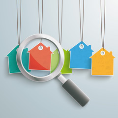 Canvas Print - 5 Colored Price Sticker Houses Loupe