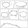 © teneresa - Comic speech bubbles monochrome vector background