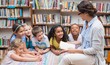 © WavebreakmediaMicro - Cute pupils and teacher reading in library