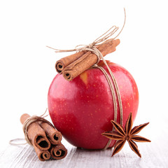 Wall Mural - red apple and spices