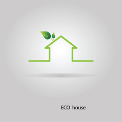 Vector eco house. Abstract.