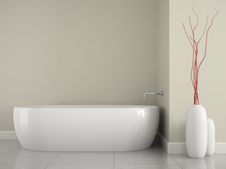 Wall Mural - Part of the interior bathroom with branches decor