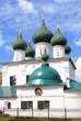 Old white orthodox church in Yaroslavl, Russia.