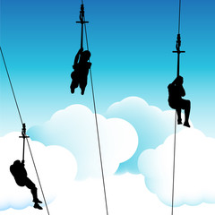 Poster - Zip Line Group People