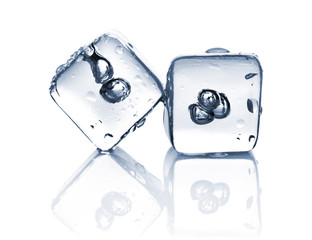 Sticker - Two melting ice cubes with water dew