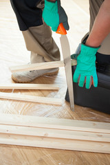 Wall Mural - Man with handsaw