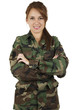 © Fotos 593 - Happy teenage young girl wearing green military jacket