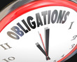 Obligations Word Clock Face Dealine Time Countdown Meet Responsi