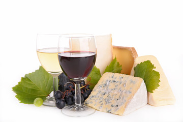 Wall Mural - wine and cheese