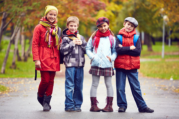 Canvas Print - Group of schoolkids